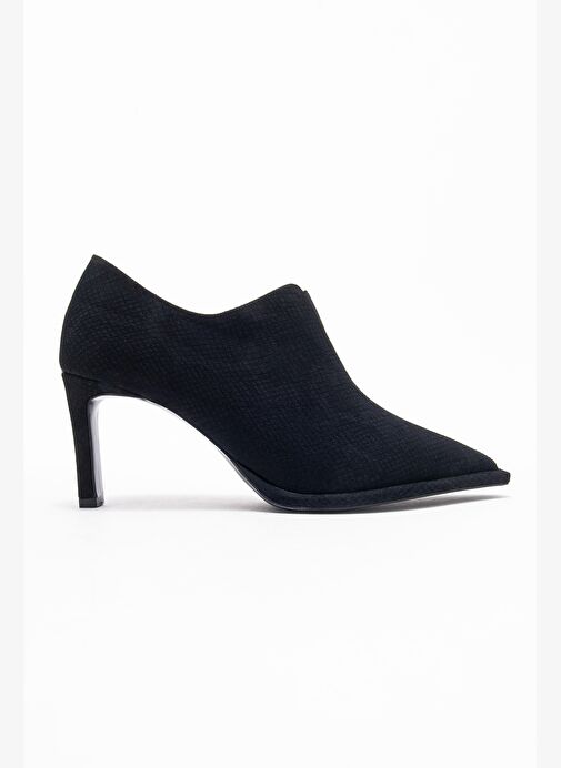 ALYA Siyah Desenli Lastikli Kadın Bilekte Topuklu Ayakkabı - Görsel 7