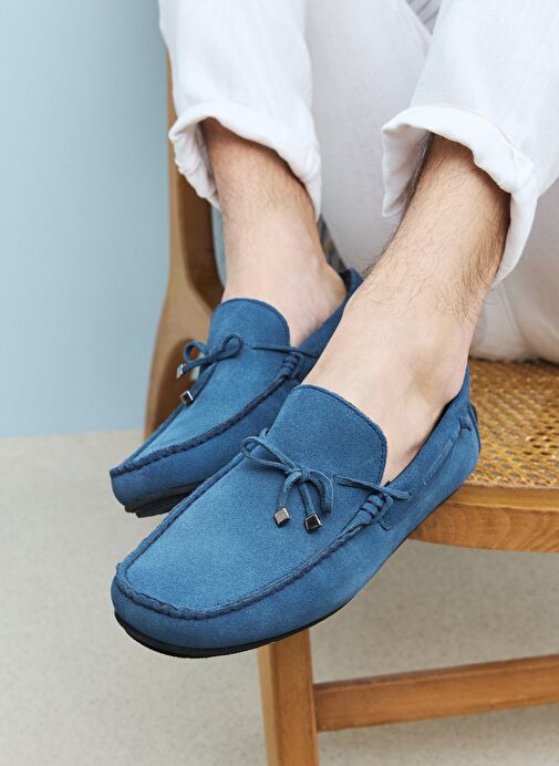 Ziya, Erkek Hakiki Deri Ayakkabı 1511007ZB012 Mavi - Görsel 6