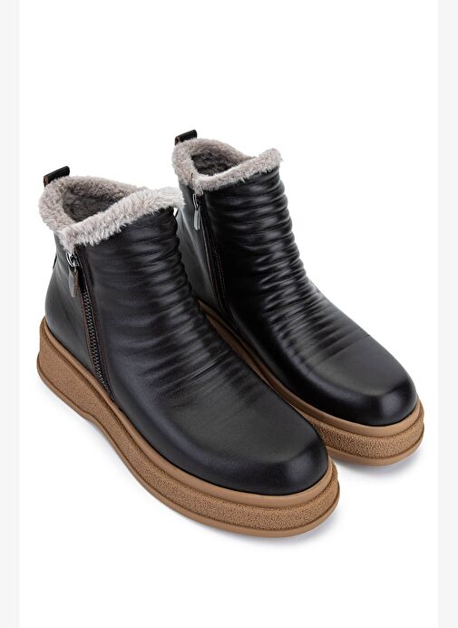 Tamer Tanca Kadın Hakiki Deri Kahverengi Casual Bot - Görsel 3