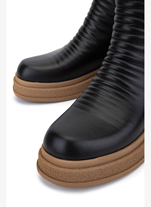 Tamer Tanca Kadın Hakiki Deri Kahverengi Casual Bot - Görsel 5