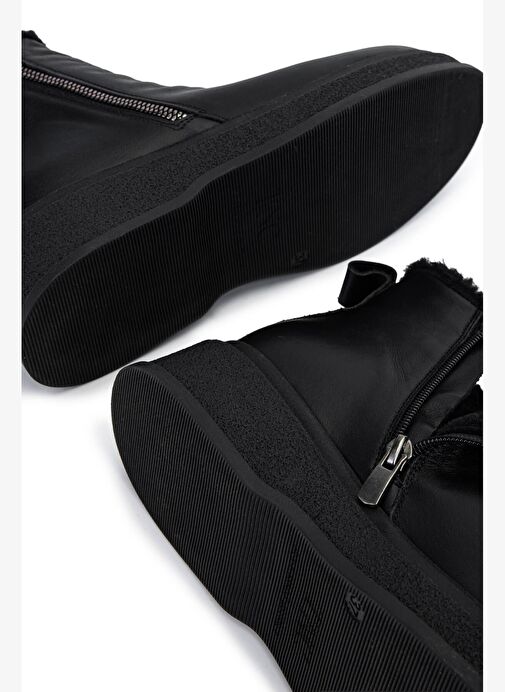 Tamer Tanca Kadın Hakiki Deri Siyah Deri Casual Bot - Görsel 4