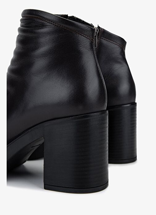 Valmenti Kadın Hakiki Deri Kahverengi Topuklu Bot - Görsel 5