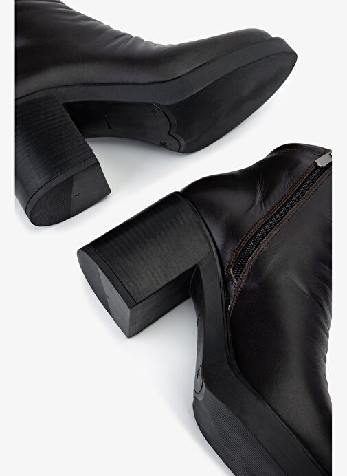 Valmenti Kadın Hakiki Deri Kahverengi Topuklu Bot - Görsel 6