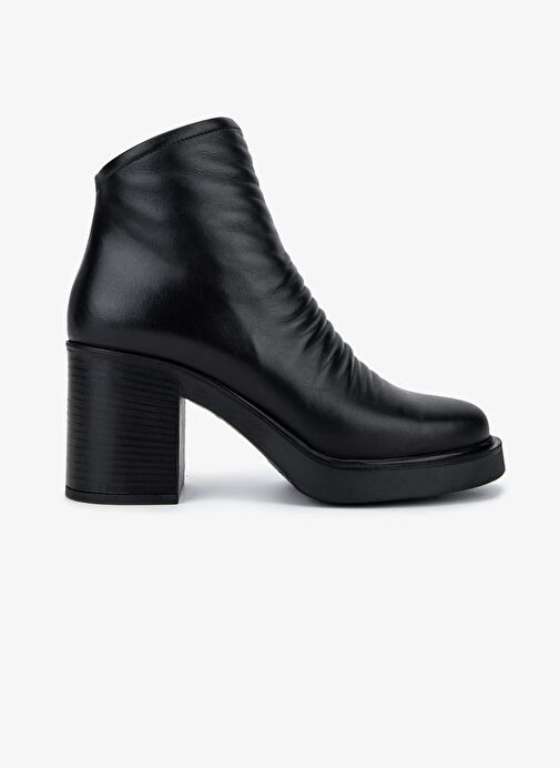 Valmenti Kadın Hakiki Deri Siyah Topuklu Bot - Görsel 2
