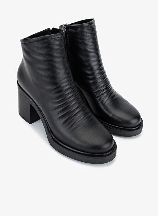 Valmenti Kadın Hakiki Deri Siyah Topuklu Bot - Görsel 3