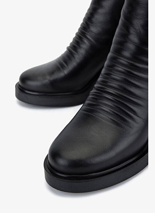 Valmenti Kadın Hakiki Deri Siyah Topuklu Bot - Görsel 4