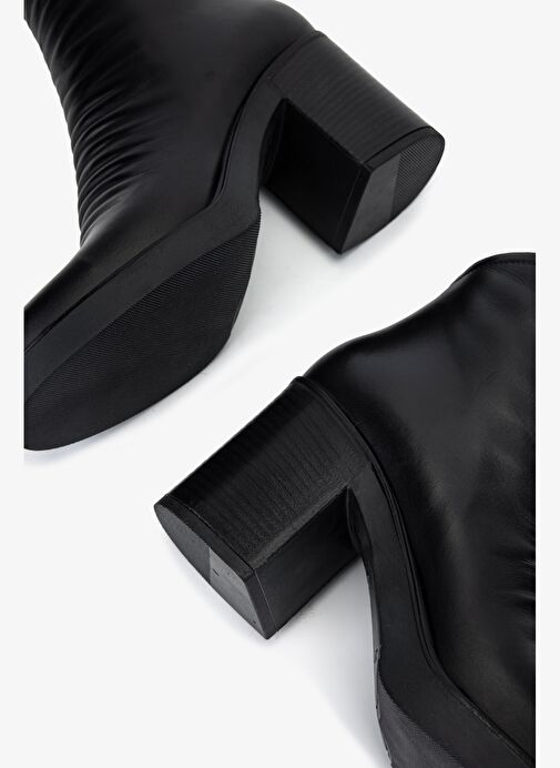 Valmenti Kadın Hakiki Deri Siyah Topuklu Bot - Görsel 6