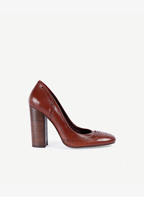 Yargıcı Kahverengi Kadın Deri Topuklu Ayakkabı 23KKAY4506X - Görsel 2