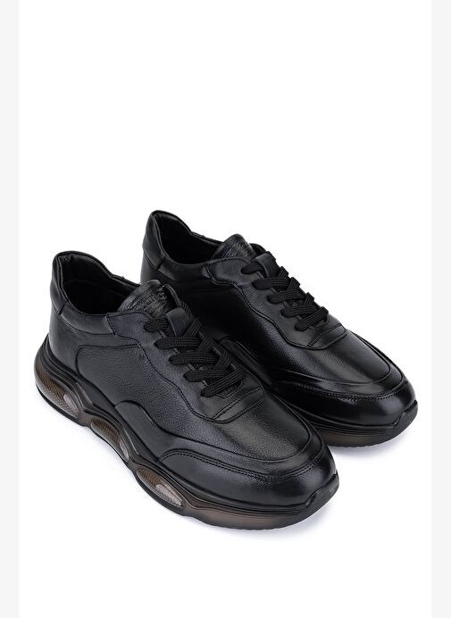 Tamer Tanca Erkek Siyah Deri Sneakers & Spor Ayakkabı - Görsel 3