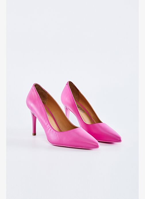Valmenti Kadın Hakiki Deri Pembe Topuklu Ayakkabı - Görsel 3