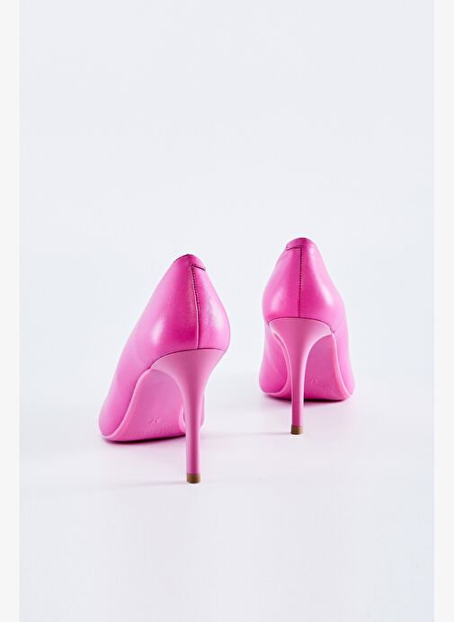 Valmenti Kadın Hakiki Deri Pembe Topuklu Ayakkabı - Görsel 4