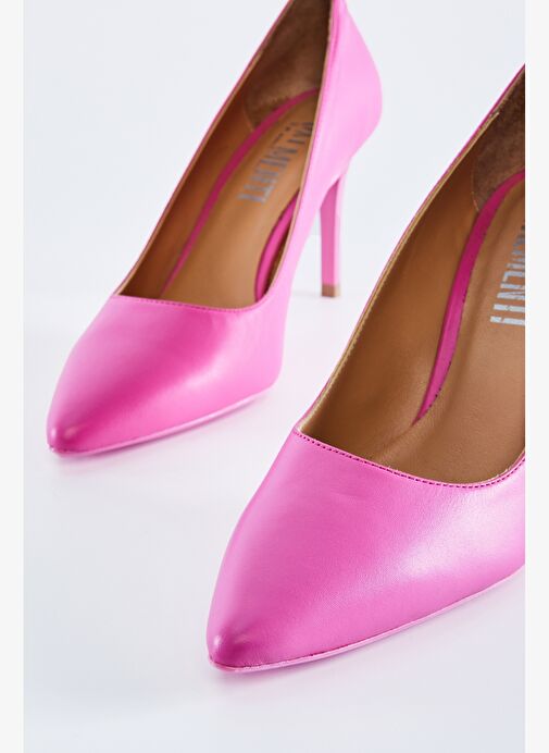 Valmenti Kadın Hakiki Deri Pembe Topuklu Ayakkabı - Görsel 5