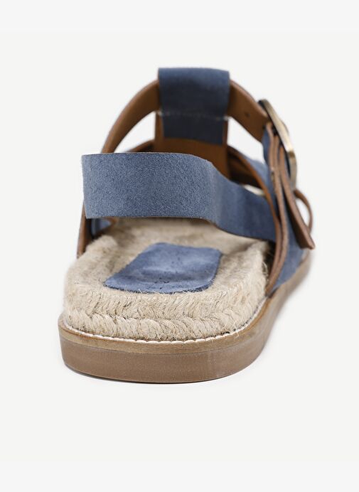 Yargıcı Lacivert Kadın Süet Sandalet 24YKAY4590X - Görsel 4