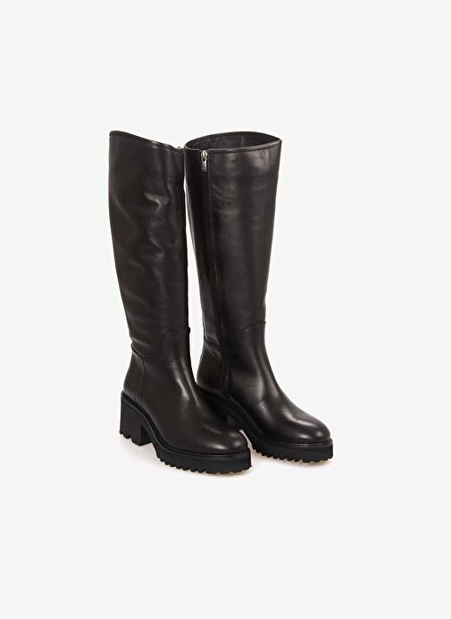 Rouge Kadın Hakiki Deri Siyah Günlük Çizme EVS5032 - Görsel 4