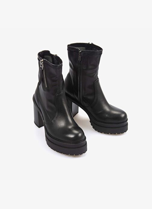 Kemal Tanca Hakiki Deri Kadın Topuklu Bot 7009 - Görsel 4