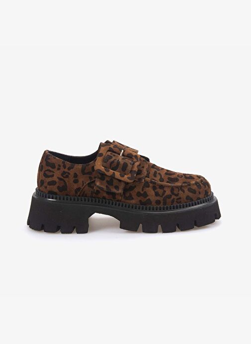 Kemal Tanca Hakiki Deri Leopar Desenli Kadın Loafer 426-02 - Görsel 2