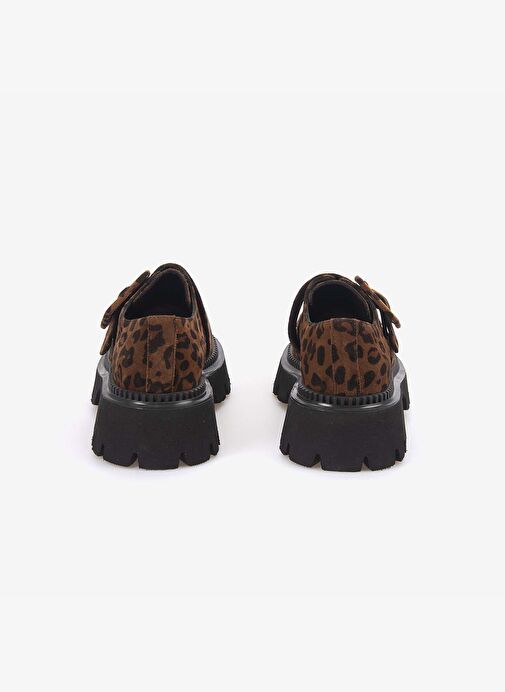 Kemal Tanca Hakiki Deri Leopar Desenli Kadın Loafer 426-02 - Görsel 5