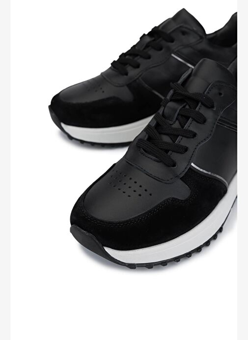 Tamer Tanca Kadın Hakiki Deri Siyah Süet Sneakers & Spor Ayakkabı - Görsel 4