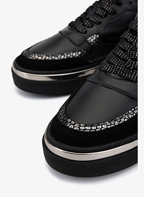 Valmenti Kadın Hakiki Deri Siyah Sneakers & Spor Ayakkabı - Görsel 4