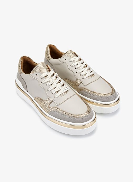 Valmenti Kadın Hakiki Deri Bej Sneakers & Spor Ayakkabı - Görsel 3