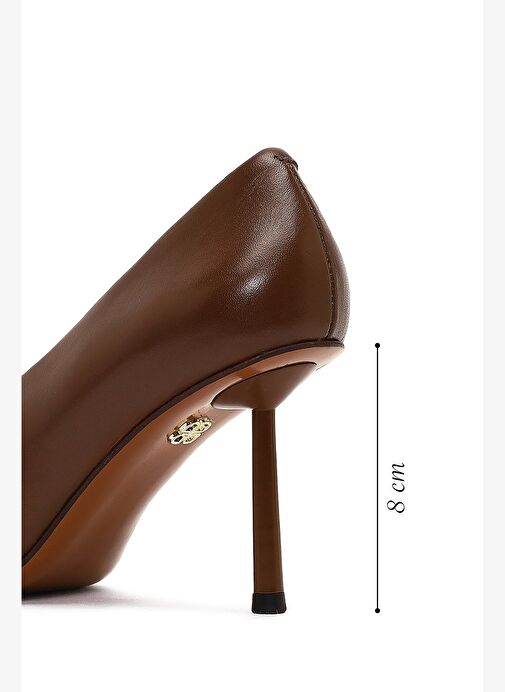 Kadın Kahverengi İnce Topuklu Deri Stiletto 25AFD100618 - Görsel 3