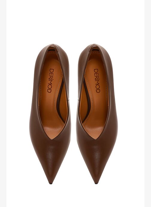Kadın Kahverengi İnce Topuklu Deri Stiletto 25AFD100618 - Görsel 9