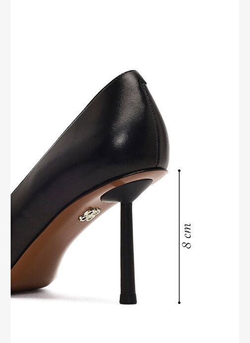 Kadın Siyah İnce Topuklu Deri Stiletto 25AFD100718 - Görsel 3