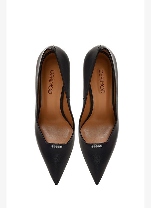 Kadın Siyah İnce Topuklu Deri Stiletto 25AFD100718 - Görsel 9
