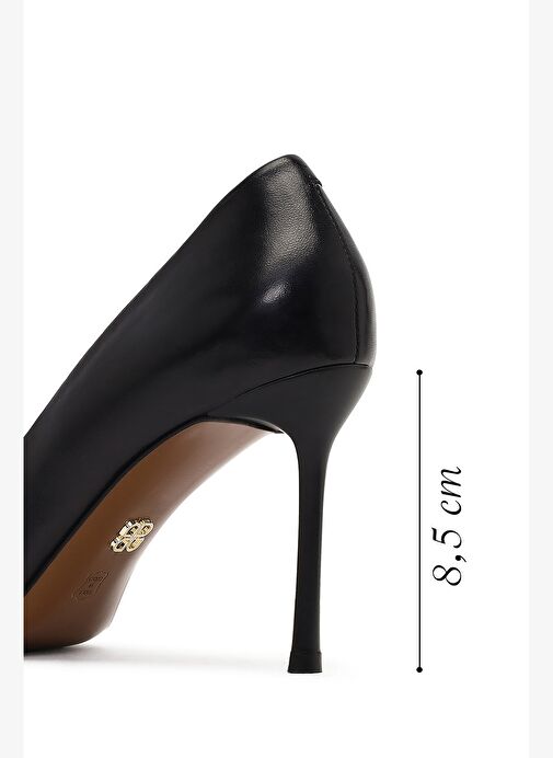 Kadın Siyah İnce Topuklu Deri Stiletto 25AFD100818 - Görsel 3