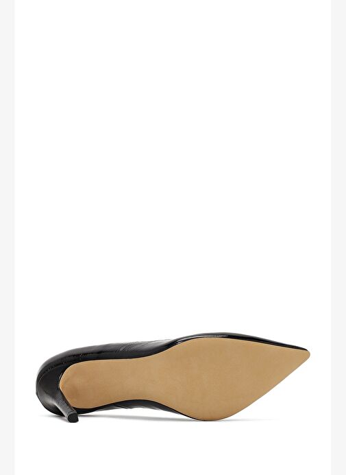 Kadın Siyah İnce Topuklu Rugan Deri Stiletto 25AFD130616 - Görsel 6