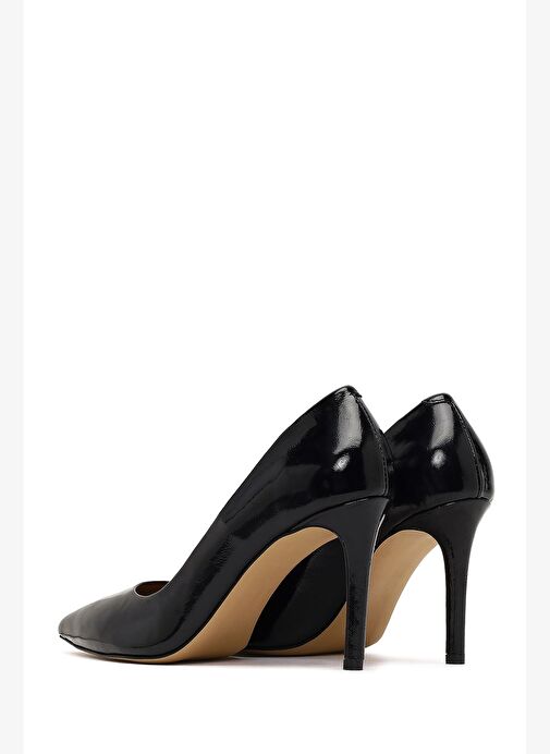 Kadın Siyah İnce Topuklu Rugan Deri Stiletto 25AFD130616 - Görsel 7