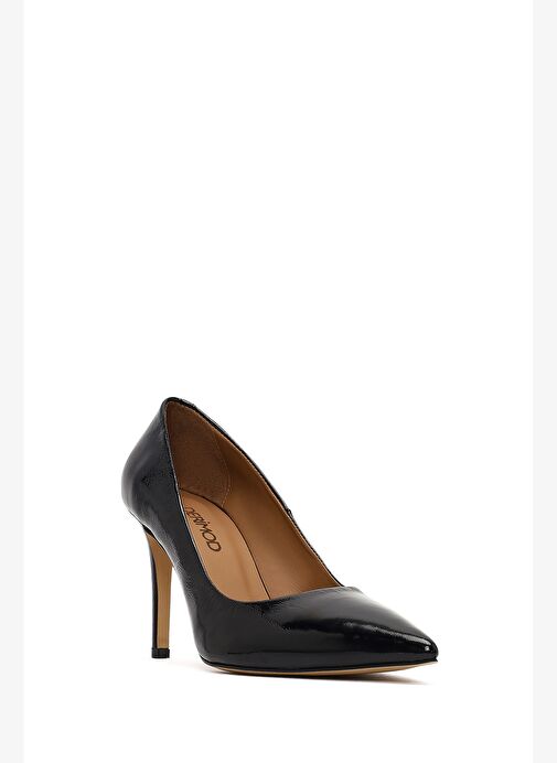 Kadın Siyah İnce Topuklu Rugan Deri Stiletto 25AFD130616 - Görsel 8