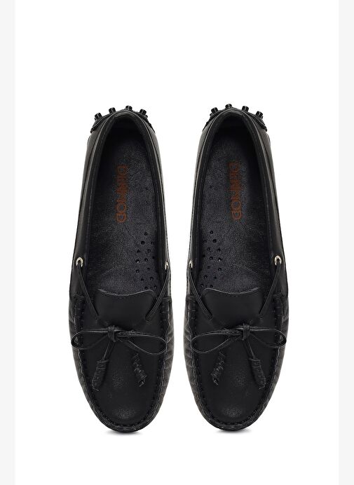 Kadın Siyah Deri Loafer 25AFD141918 - Görsel 8