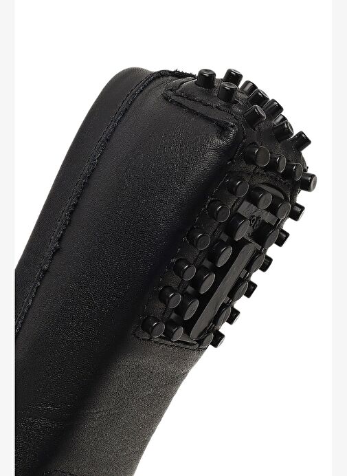 Kadın Siyah Deri Loafer 25AFD141918 - Görsel 9