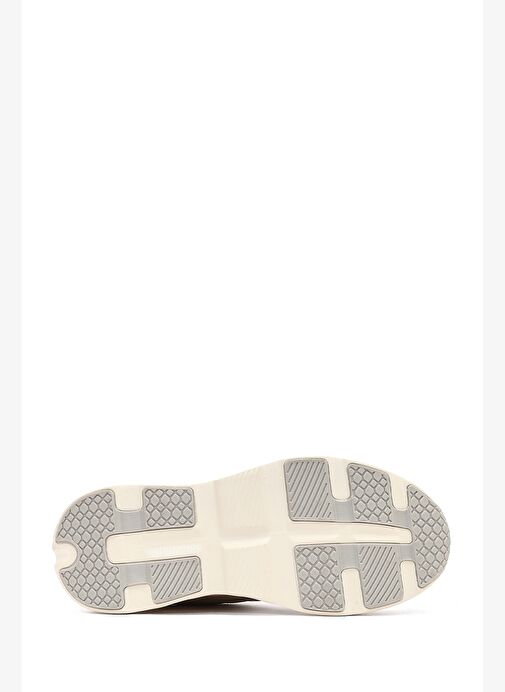 Kadın Bej Bağcıklı Kalın Tabanlı Deri Sneaker 25AFD142014 - Görsel 5