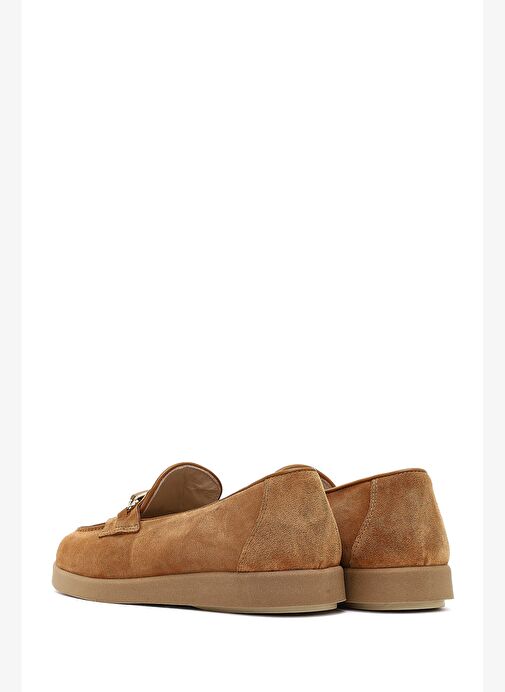 Kadın Taba Tokalı Süet Deri Comfort Loafer 25AFD154010 - Görsel 6
