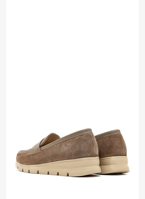 Kadın Vizon Kalın Tabanlı Süet Deri Comfort Loafer 25AFD154110 - Görsel 6