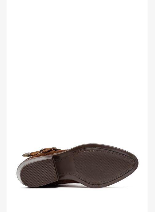 Kadın Taba Fermuarlı Süet Deri Kovboy Bot 25AFD201910 - Görsel 6