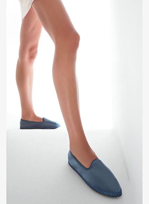 Kadın Mavi Kumaş Loafer 25AFD20546F - Görsel 2