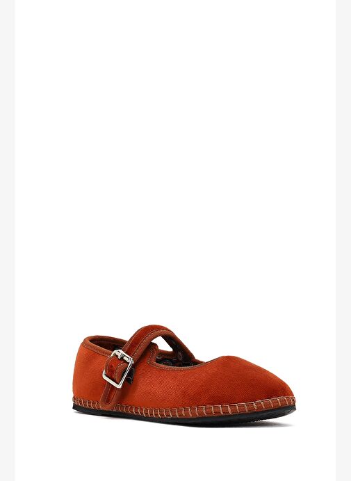 Kadın Turuncu Tokalı Kumaş Babet 25AFD20556F - Görsel 8