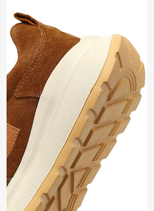 Kadın Taba Bağcıklı Kalın Tabanlı Süet Deri Sneaker 25AFD221110 - Görsel 9