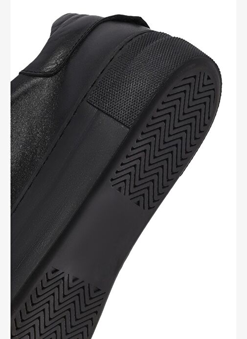 Kadın Siyah Bağcıklı Deri Sneaker 25AFD290018 - Görsel 9