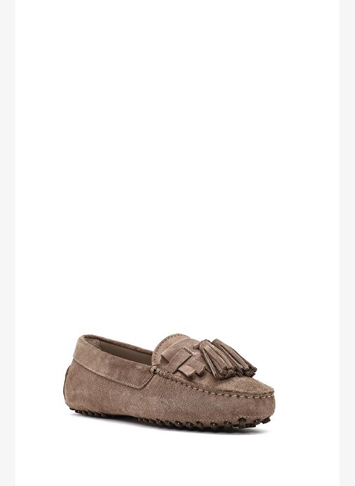 Kadın Vizon Püsküllü Süet Deri Loafer 25AFD290510 - Görsel 7