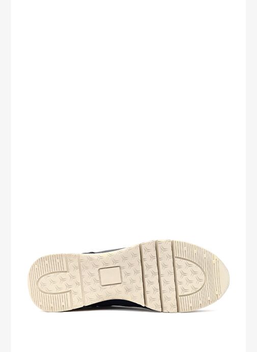 Kadın Lacivert Bağcıklı Kalın Tabanlı Deri Sneaker 25AFD371014 - Görsel 5