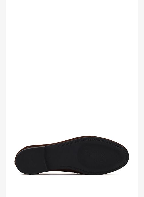 Kadın Kahverengi Tokalı Süet Deri Loafer 25AFD380410 - Görsel 5