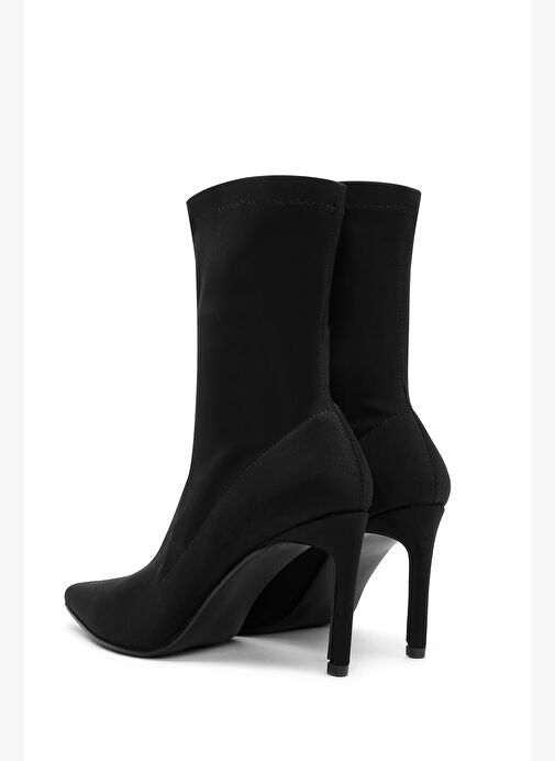 Kadın Siyah Streç İnce Topuklu Bot 25AFD40026F - Görsel 8