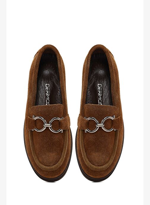 Kadın Vizon Tokalı Süet Deri Comfort Loafer 25AFD410210 - Görsel 8