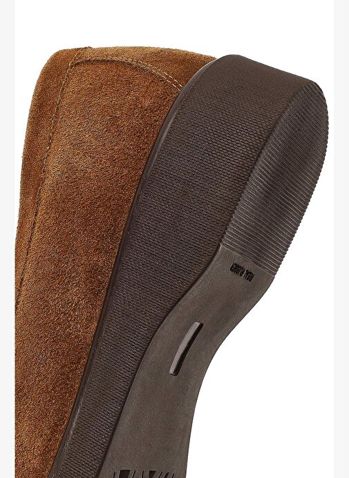 Kadın Vizon Tokalı Süet Deri Comfort Loafer 25AFD410210 - Görsel 9