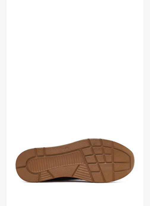 Kadın Vizon Bağcıklı Dolgu Topuklu Deri Sneaker 25AFD412714 - Görsel 5