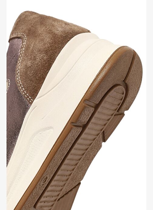 Kadın Vizon Bağcıklı Dolgu Topuklu Deri Sneaker 25AFD412714 - Görsel 9